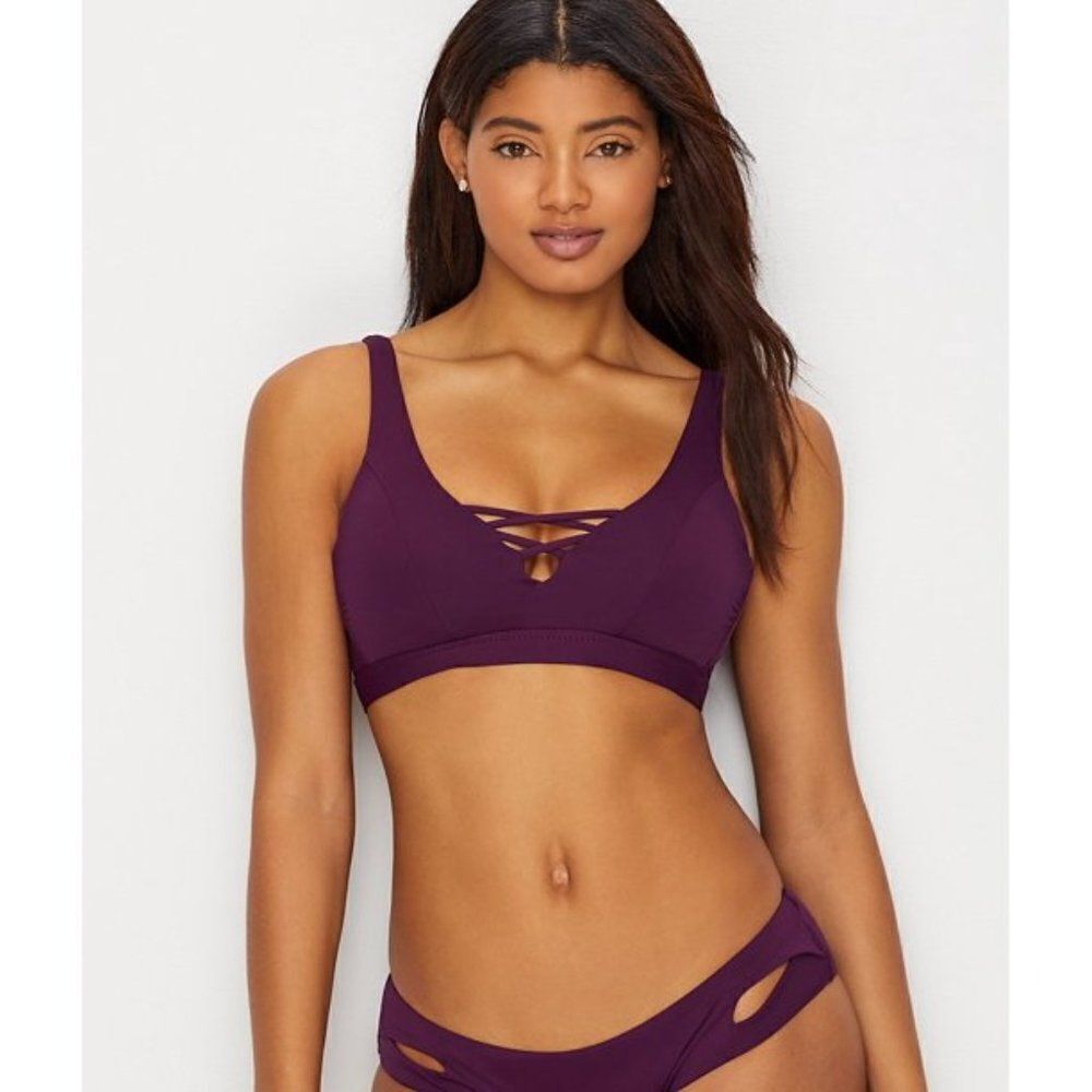 Becca Color Code Lattice Bikini Top: Bra Size Medium F/DDD